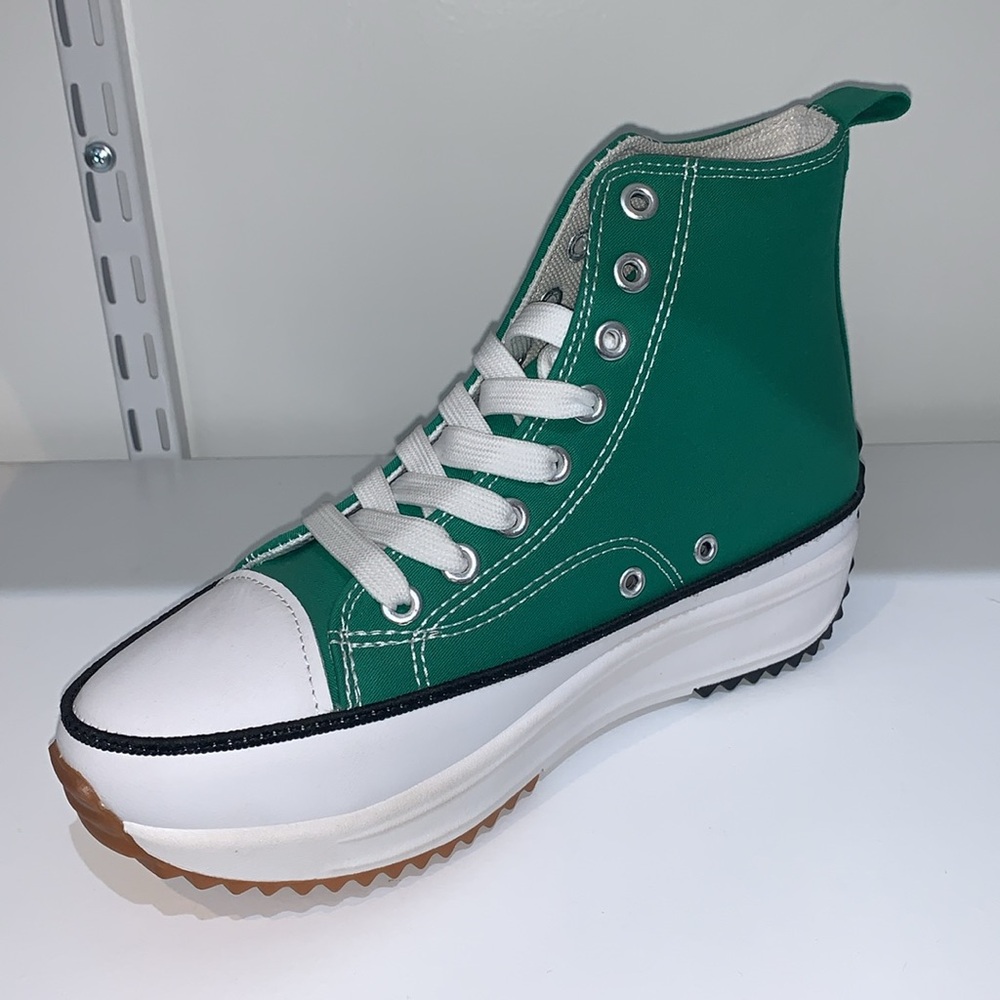 GREEN HIGH TOP CANVAS SNEAKERS - Picture 5 of 7